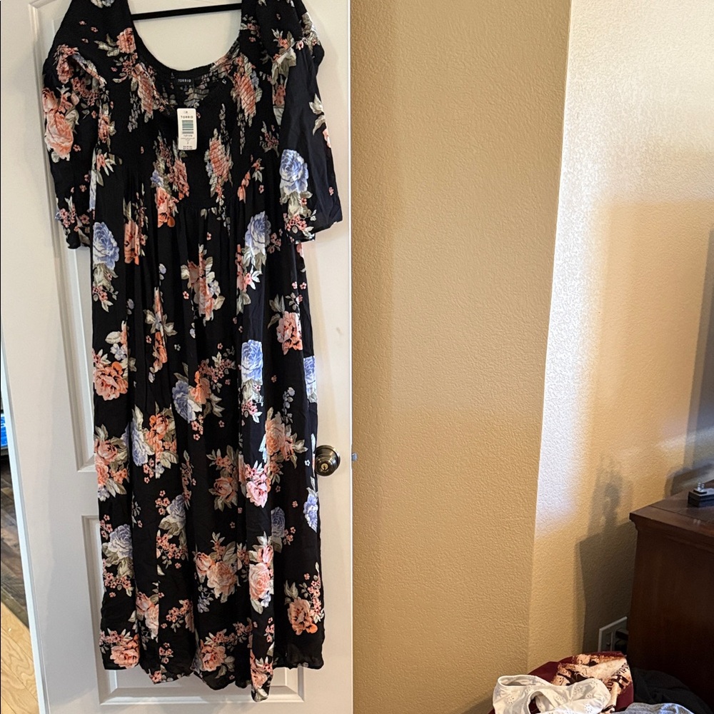 Torrid Black Floral Maxi Dress